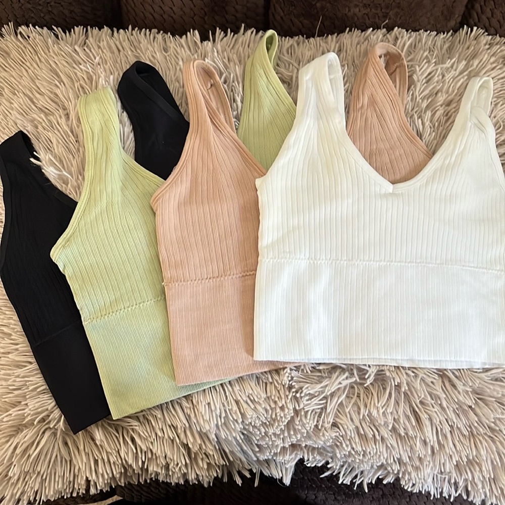 4 ribbed bralette tops